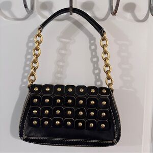 Maxx New York Black and Gold Shoulder Bag